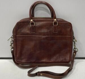 VERA PELLE ITALY LEATHER LAPTOP BRIEFCASE MESSENGER BAG